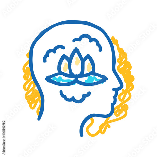 mindful living minimalism lifestyle icon doodle illustration