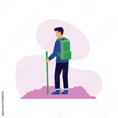 Hiking man Adventures :Vector Icon which can easily modify or edit