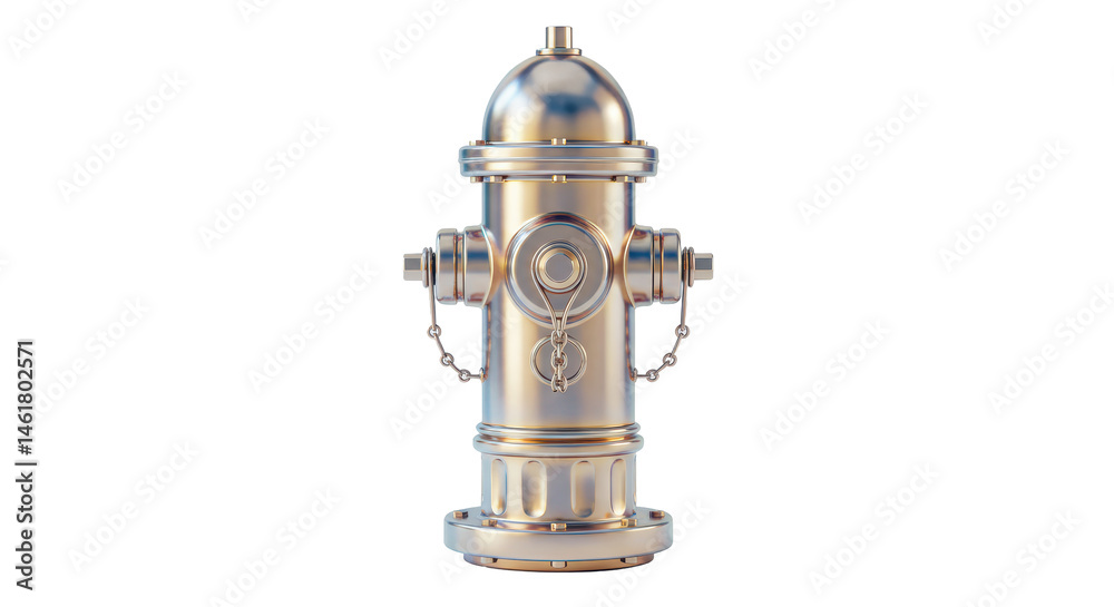 Isolated Metallic Fire Hydrant on White Background Isolated Metallic Fire Hydrant on White Background
