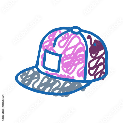 snapback hat streetwear cloth fashion icon doodle illustration