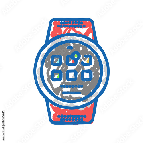 smart device tech enthusiast icon doodle illustration