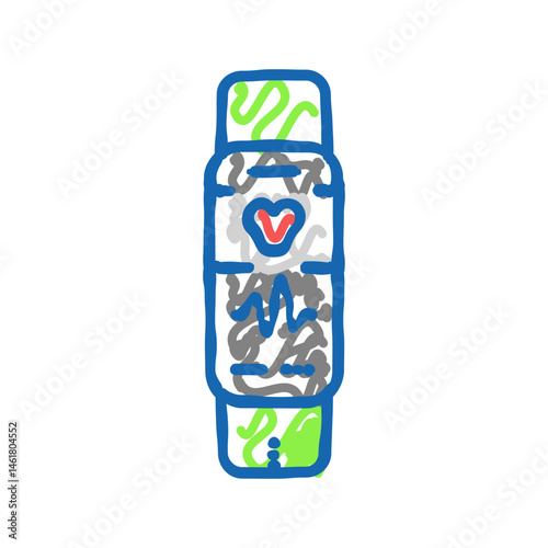 wearable fitness tech enthusiast icon doodle illustration