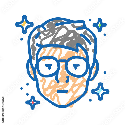 cyber explorer tech enthusiast icon doodle illustration