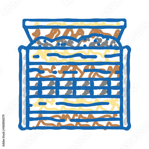 composting waste sorting icon doodle illustration