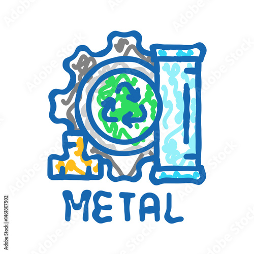 paper recycling waste sorting icon doodle illustration
