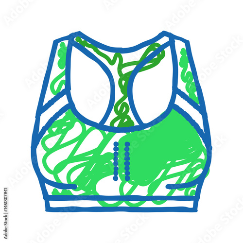 sports bra clothing icon doodle illustration