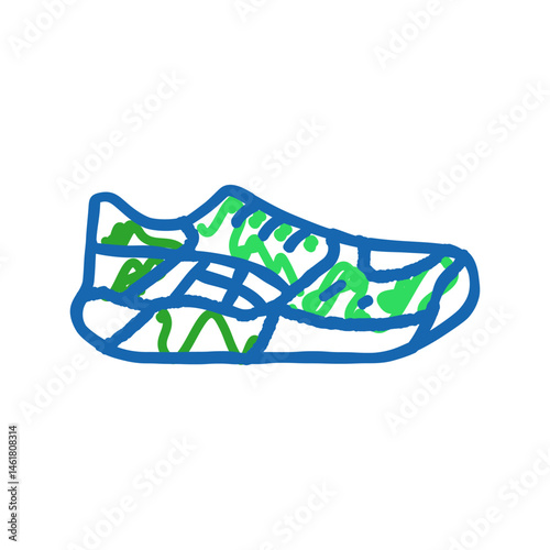 athletic shoes clothing icon doodle illustration