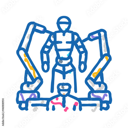 cybernetics cyberpunk icon doodle illustration