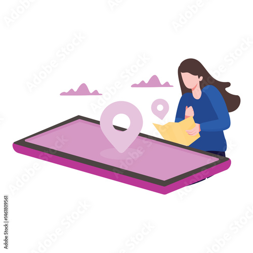 Travel tracking :Vector Icon which can easily modify or edit
