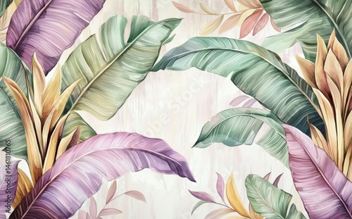 Wallpaper Mural Beautiful tropical-themed design ideal for home decor or fashion. Torontodigital.ca