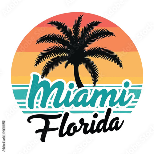 summer holiday miami t-shirt design
