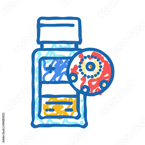 antivirals medicines pharmacy icon doodle illustration