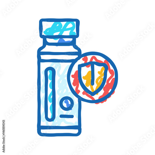 immunizations medicines pharmacy icon doodle illustration