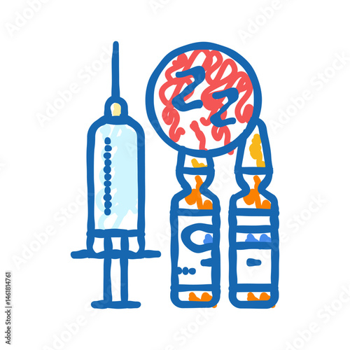 vaccines medicines pharmacy icon doodle illustration