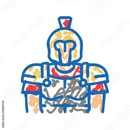 gladiator soldier roman greek icon doodle illustration