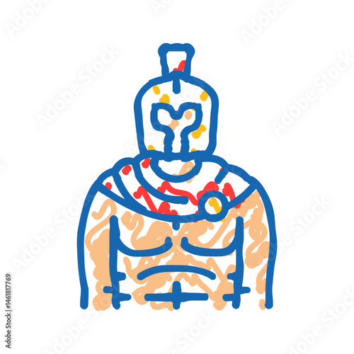 gladiator ancient soldier icon doodle illustration