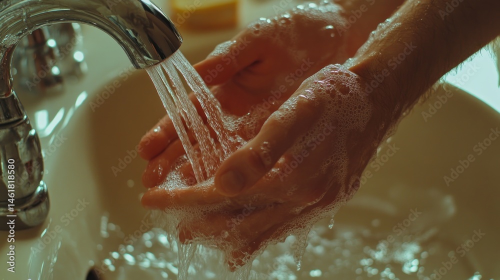 Fototapeta premium Washing hands with soap and water (1)