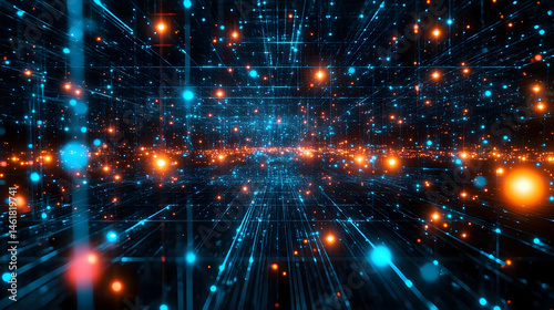 Abstract digital network tunnel effect design.
