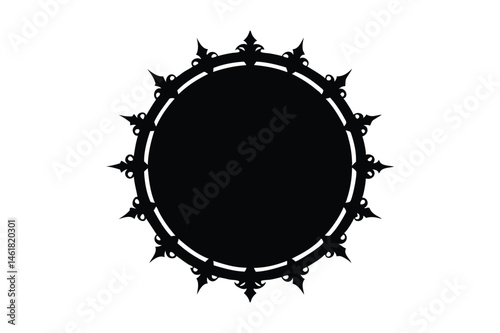 Gothic circle silhouette on white background