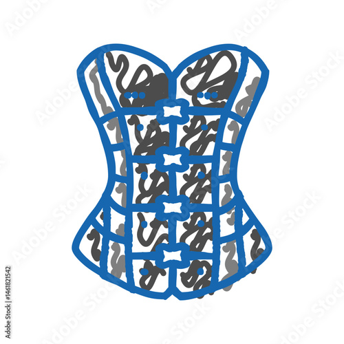 corsets goth subculture icon doodle illustration