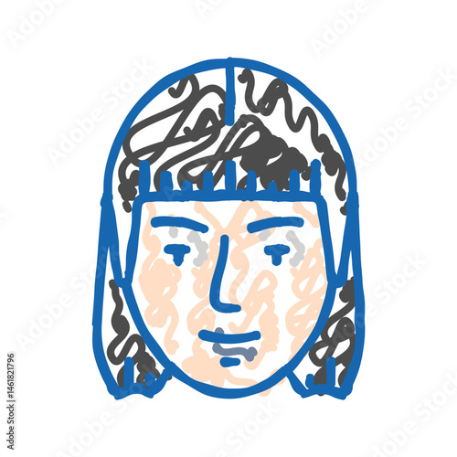 pale makeup goth subculture icon doodle illustration