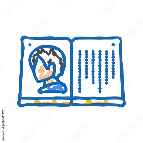light novel otaku icon doodle illustration