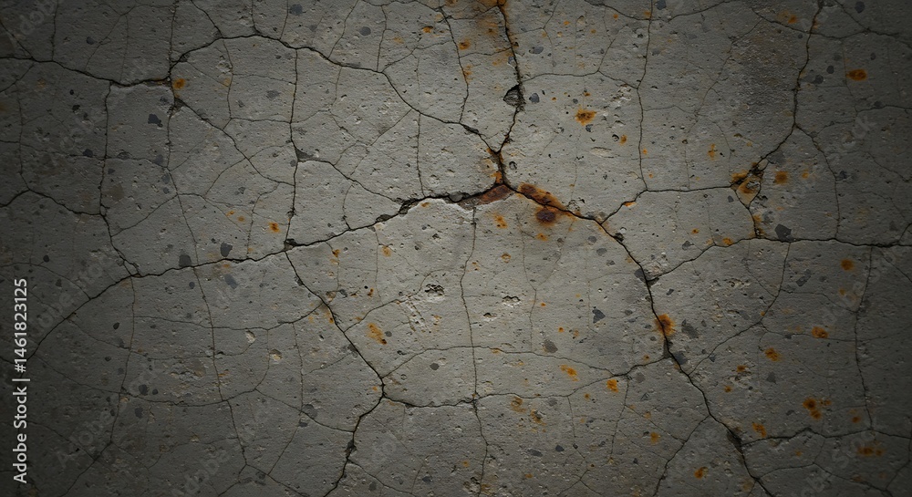 Obraz premium Cracked Concrete Texture with Rust Stains for Background Use
