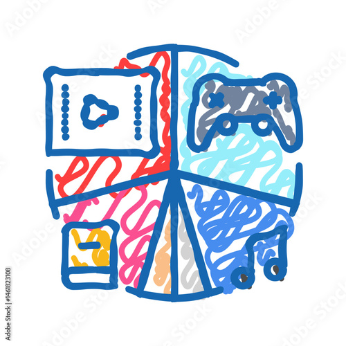 otaku lifestyle otaku icon doodle illustration