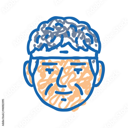 otaku man avatar icon doodle illustration