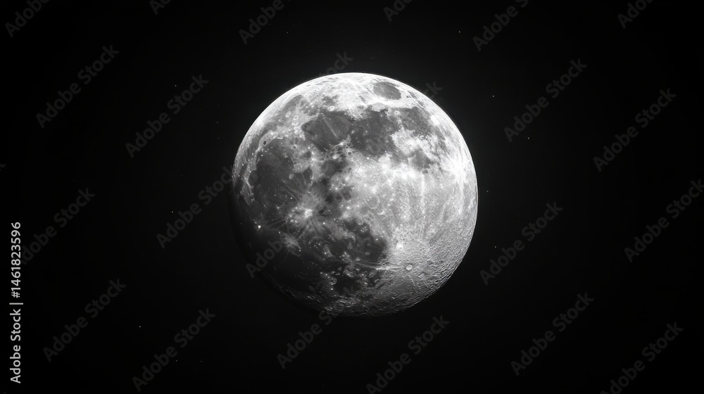 Fototapeta premium Full moon in dark sky