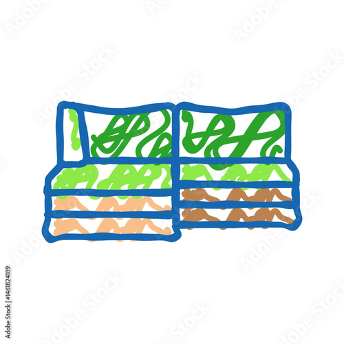 sectional sofa outdoor furniture icon doodle illustration