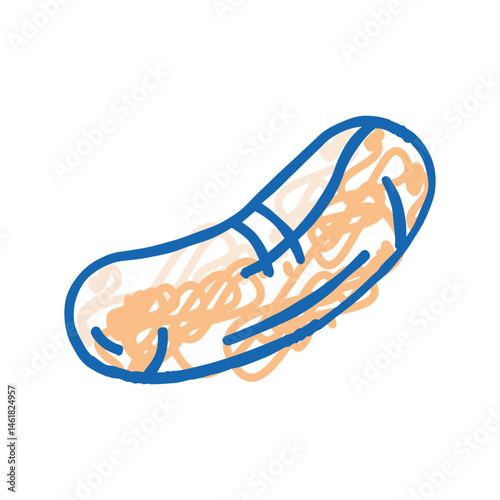 bratwurst sausage meat icon doodle illustration
