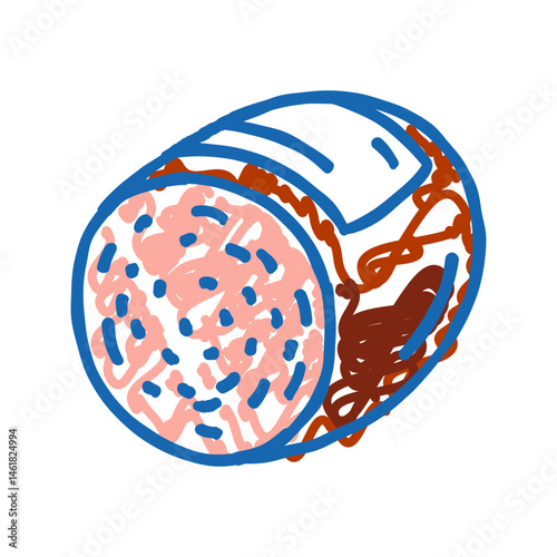 bierwurst sausage meat icon doodle illustration