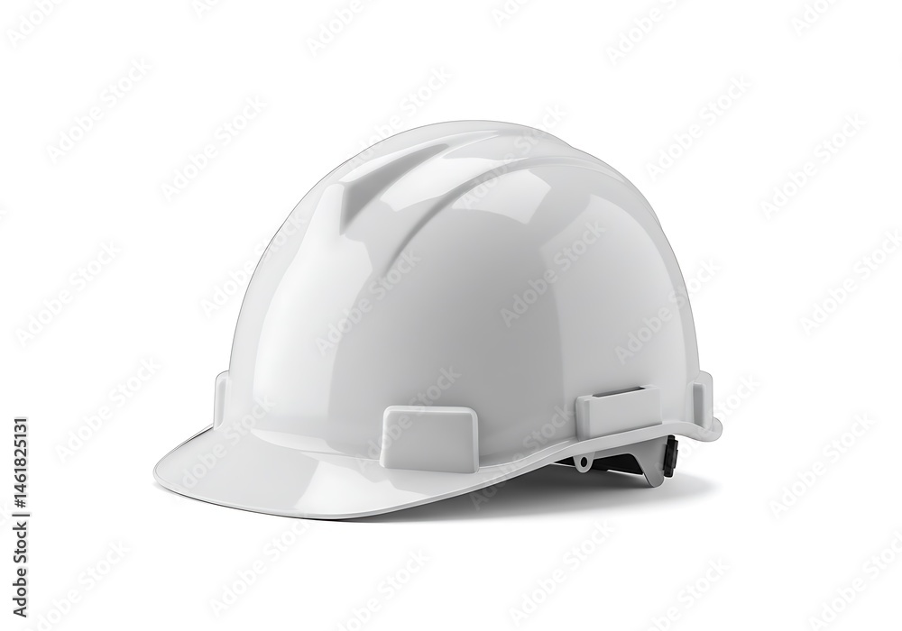 Fototapeta premium White Hard Hat Safety Helmet Construction Worker Protection cap gear site design hazard hardhat