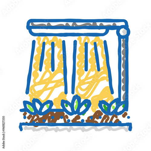 grow lights urban gardening icon doodle illustration