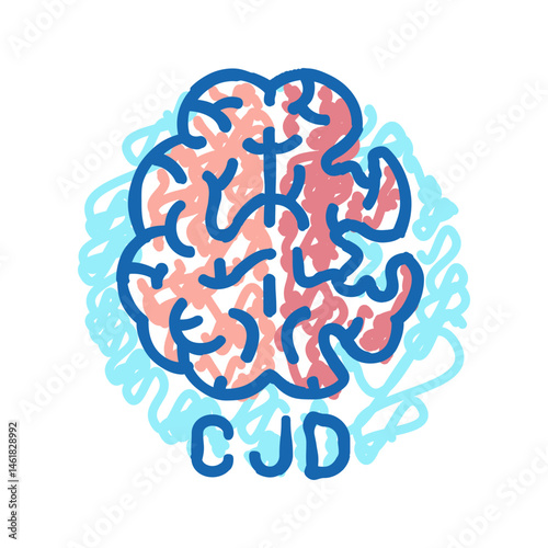 creutzfeldt jakob disease icon doodle illustration