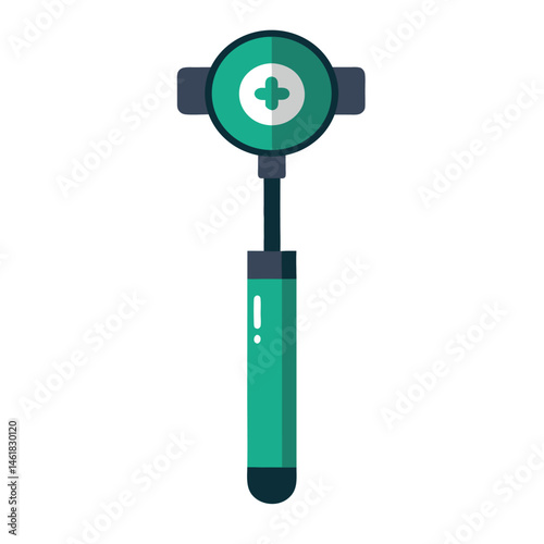 Create a doctor ophthalmoscope instrument on white  background..