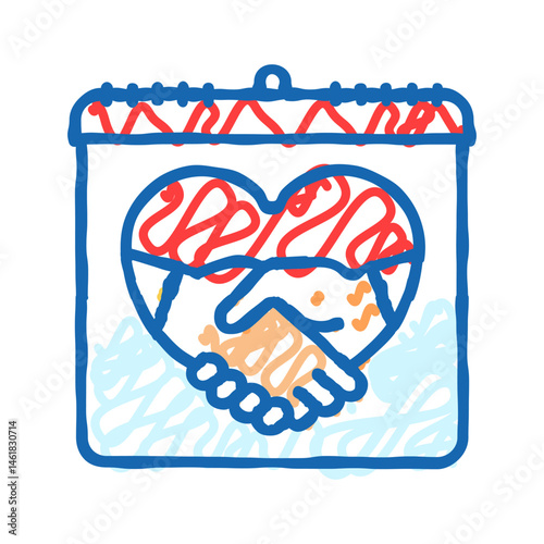 friendship international day icon doodle illustration