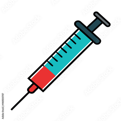 Create a doctor syringe still niddle instrument on white background..