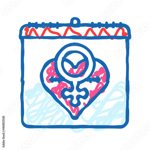 zero tolerance for female genital mutilation icon doodle illustration