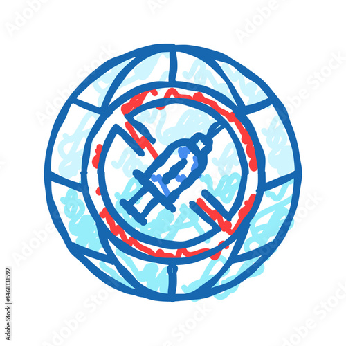 against drug abuse international day icon doodle illustration