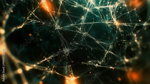 Abstract Neural Network Connection Background with Glowing Nodes and Lines