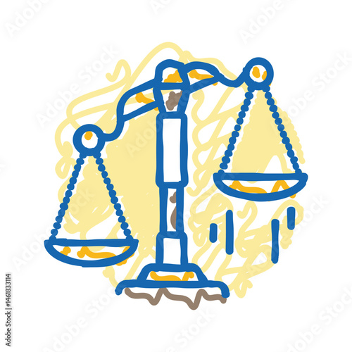 scales tipping favor progress icon doodle illustration