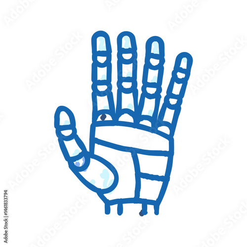 palm robot hand gesture icon doodle illustration