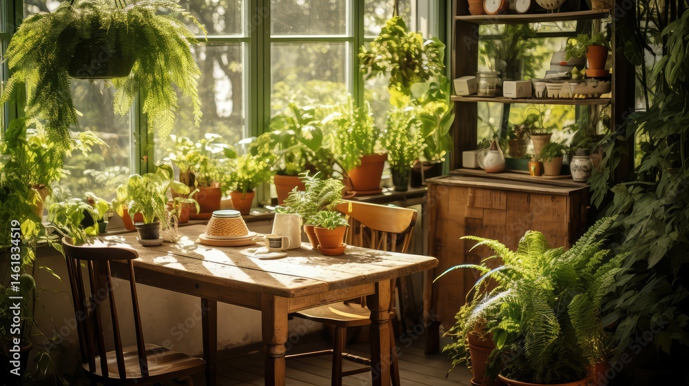 Fototapeta premium charm table with plants