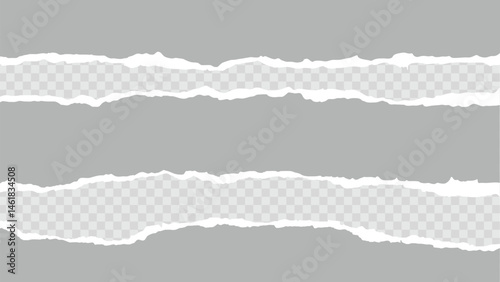 Set of torn papers isolated on transparent background vector eps 10