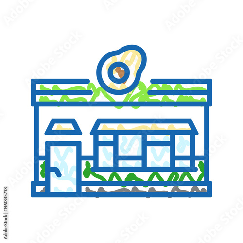 food truck street cafe icon doodle illustration