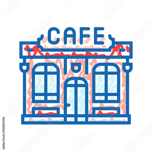 gluten free street food cafe icon doodle illustration