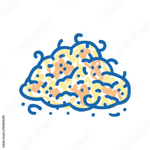 sawdust wood pellets icon doodle illustration