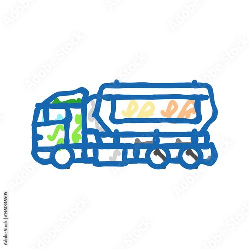 transportation wood pellets icon doodle illustration